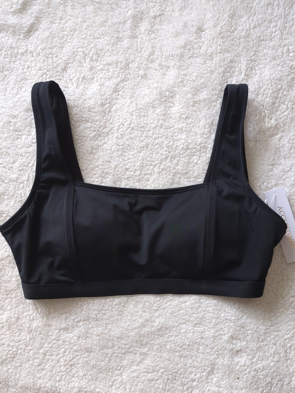 Accessorize London Black Square-Neck Bikini Top